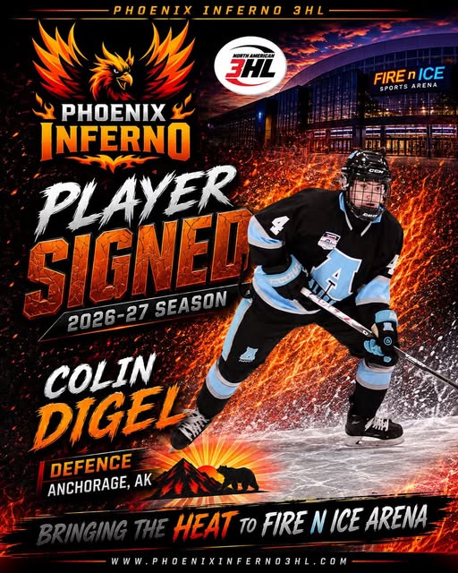 Colin Digel signs with the Phoenix Inferno for the 2026-27 season